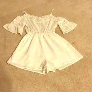 white off-the-shoulder romper
